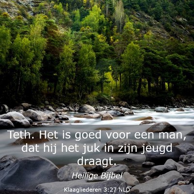 Picture 03 - Klaagliederen 3:27 NLD - Teth. Het is goed voor een man, dat hij het juk - Bible Verse Picture
