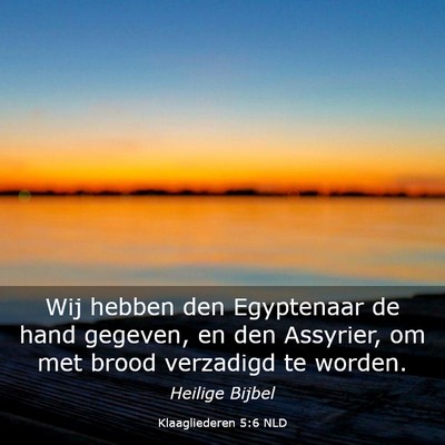 Picture 03 - Klaagliederen 5:6 NLD - Wij hebben den Egyptenaar de hand gegeven, en den - Bible Verse Picture