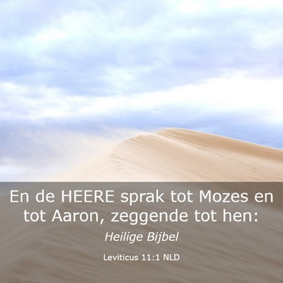 Picture 03 - Leviticus 11:1 NLD - En de HEERE sprak tot Mozes en tot Aaron, - Bible Verse Picture