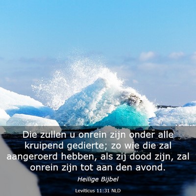 Picture 03 - Leviticus 11:31 NLD - Die zullen u onrein zijn onder alle kruipend - Bible Verse Picture