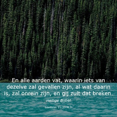 Picture 03 - Leviticus 11:33 NLD - En alle aarden vat, waarin iets van dezelve zal - Bible Verse Picture