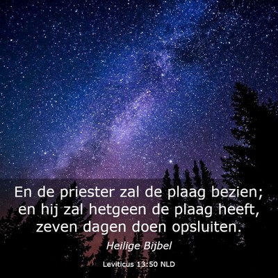 Picture 03 - Leviticus 13:50 NLD - En de priester zal de plaag bezien; en hij zal - Bible Verse Picture