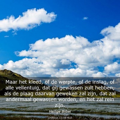 Picture 03 - Leviticus 13:58 NLD - Maar het kleed, of de werpte, of de inslag, of - Bible Verse Picture