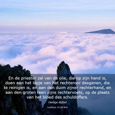 Picture 03 - Leviticus 14:28 NLD - En de priester zal van de olie, die op zijn hand - Bible Verse Picture