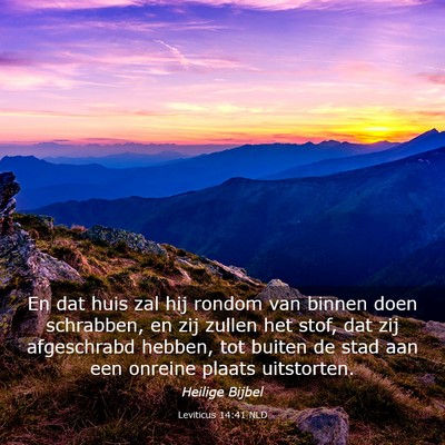 Picture 03 - Leviticus 14:41 NLD - En dat huis zal hij rondom van binnen doen - Bible Verse Picture
