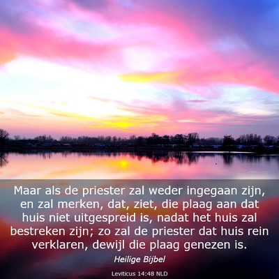 Picture 03 - Leviticus 14:48 NLD - Maar als de priester zal weder ingegaan zijn, en - Bible Verse Picture