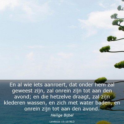 Picture 03 - Leviticus 15:10 NLD - En al wie iets aanroert, dat onder hem zal - Bible Verse Picture