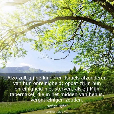 Picture 03 - Leviticus 15:31 NLD - Alzo zult gij de kinderen Israels afzonderen van - Bible Verse Picture