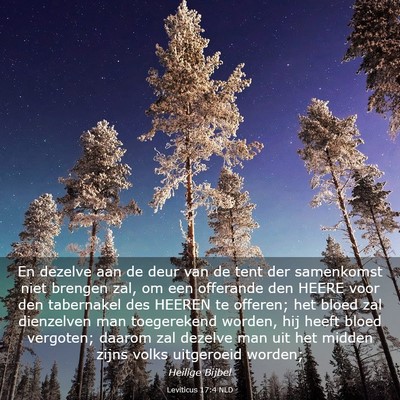 Picture 03 - Leviticus 17:4 NLD - En dezelve aan de deur van de tent der samenkomst - Bible Verse Picture