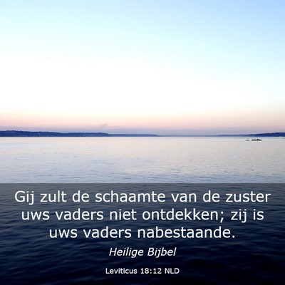 Picture 03 - Leviticus 18:12 NLD - Gij zult de schaamte van de zuster uws vaders - Bible Verse Picture