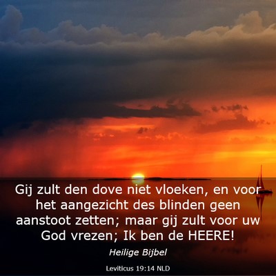 Picture 03 - Leviticus 19:14 NLD - Gij zult den dove niet vloeken, en voor het - Bible Verse Picture