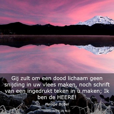 Picture 03 - Leviticus 19:28 NLD - Gij zult om een dood lichaam geen snijding in uw - Bible Verse Picture