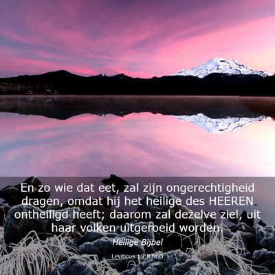 Picture 03 - Leviticus 19:8 NLD - En zo wie dat eet, zal zijn ongerechtigheid - Bible Verse Picture