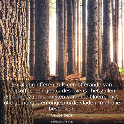 Picture 03 - Leviticus 2:4 NLD - En als gij offeren zult een offerande van - Bible Verse Picture