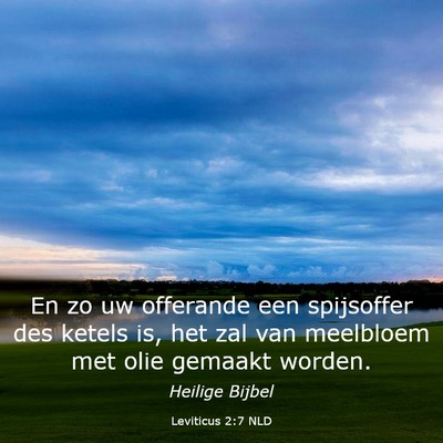 Picture 03 - Leviticus 2:7 NLD - En zo uw offerande een spijsoffer des ketels is, - Bible Verse Picture