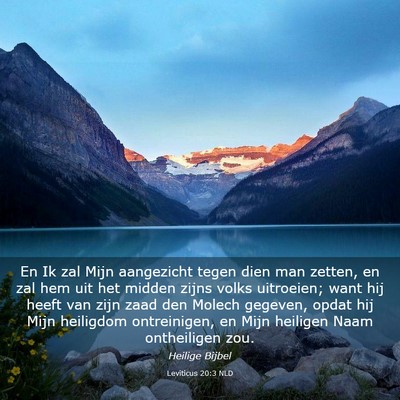 Picture 03 - Leviticus 20:3 NLD - En Ik zal Mijn aangezicht tegen dien man zetten, - Bible Verse Picture