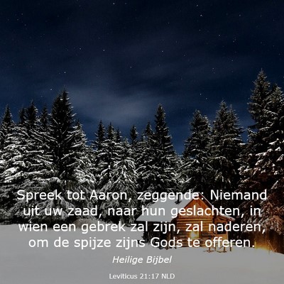 Picture 03 - Leviticus 21:17 NLD - Spreek tot Aaron, zeggende: Niemand uit uw zaad, - Bible Verse Picture