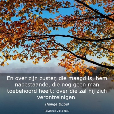 Picture 03 - Leviticus 21:3 NLD - En over zijn zuster, die maagd is, hem - Bible Verse Picture
