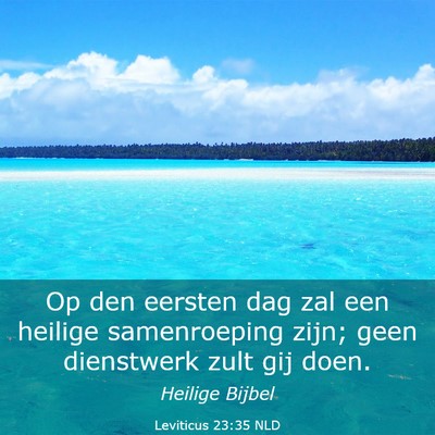 Picture 03 - Leviticus 23:35 NLD - Op den eersten dag zal een heilige samenroeping - Bible Verse Picture