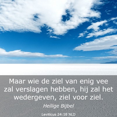 Picture 03 - Leviticus 24:18 NLD - Maar wie de ziel van enig vee zal verslagen - Bible Verse Picture