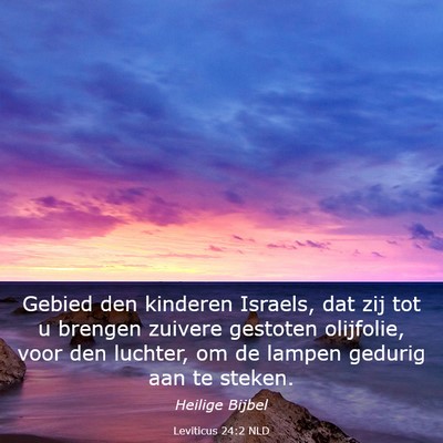 Picture 03 - Leviticus 24:2 NLD - Gebied den kinderen Israels, dat zij tot u - Bible Verse Picture