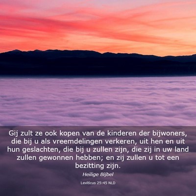 Picture 03 - Leviticus 25:45 NLD - Gij zult ze ook kopen van de kinderen der - Bible Verse Picture