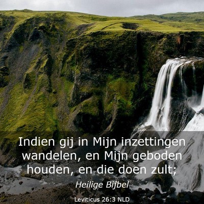 Picture 03 - Leviticus 26:3 NLD - Indien gij in Mijn inzettingen wandelen, en Mijn - Bible Verse Picture