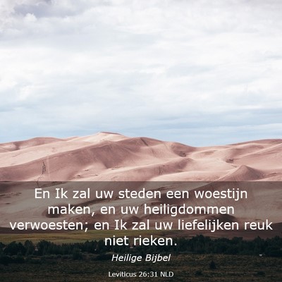 Picture 03 - Leviticus 26:31 NLD - En Ik zal uw steden een woestijn maken, en uw - Bible Verse Picture