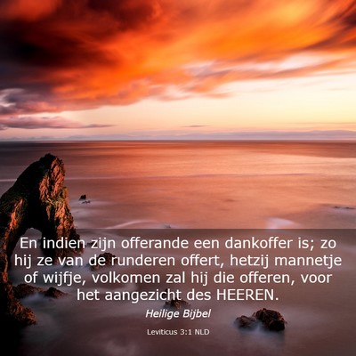 Picture 03 - Leviticus 3:1 NLD - En indien zijn offerande een dankoffer is; zo hij - Bible Verse Picture