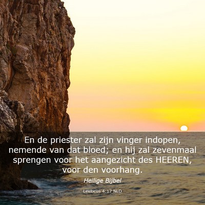 Picture 03 - Leviticus 4:17 NLD - En de priester zal zijn vinger indopen, nemende - Bible Verse Picture