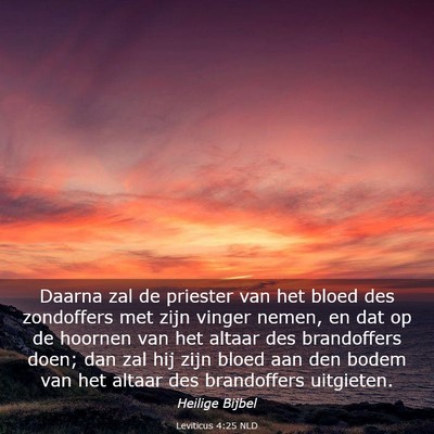 Picture 03 - Leviticus 4:25 NLD - Daarna zal de priester van het bloed des - Bible Verse Picture