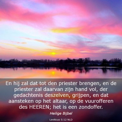 Picture 03 - Leviticus 5:12 NLD - En hij zal dat tot den priester brengen, en de - Bible Verse Picture