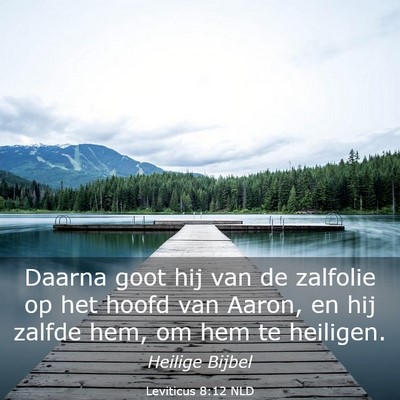 Picture 03 - Leviticus 8:12 NLD - Daarna goot hij van de zalfolie op het hoofd van - Bible Verse Picture