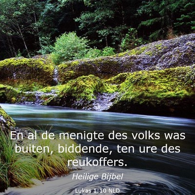 Picture 03 - Lukas 1:10 NLD - En al de menigte des volks was buiten, biddende, - Bible Verse Picture