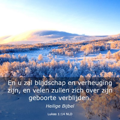 Picture 03 - Lukas 1:14 NLD - En u zal blijdschap en verheuging zijn, en velen - Bible Verse Picture
