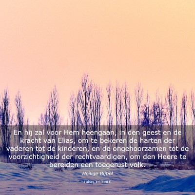 Picture 03 - Lukas 1:17 NLD - En hij zal voor Hem heengaan, in den geest en de - Bible Verse Picture