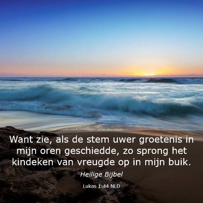 Picture 03 - Lukas 1:44 NLD - Want zie, als de stem uwer groetenis in mijn oren - Bible Verse Picture