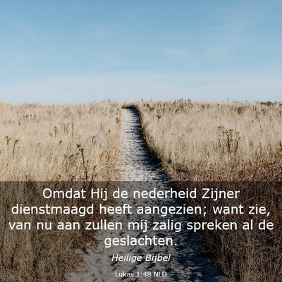 Picture 03 - Lukas 1:48 NLD - Omdat Hij de nederheid Zijner dienstmaagd heeft - Bible Verse Picture