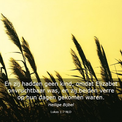 Picture 03 - Lukas 1:7 NLD - En zij hadden geen kind, omdat Elizabet - Bible Verse Picture