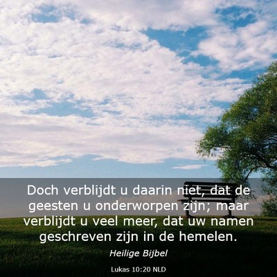 Picture 03 - Lukas 10:20 NLD - Doch verblijdt u daarin niet, dat de geesten u - Bible Verse Picture
