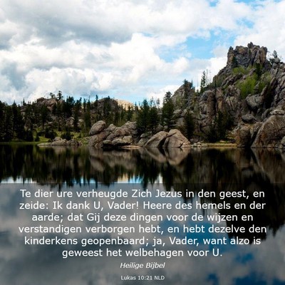 Picture 03 - Lukas 10:21 NLD - Te dier ure verheugde Zich Jezus in den geest, en - Bible Verse Picture