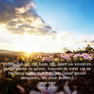 Picture 03 - Lukas 11:13 NLD - Indien dan gij, die boos zijt, weet uw kinderen - Bible Verse Picture