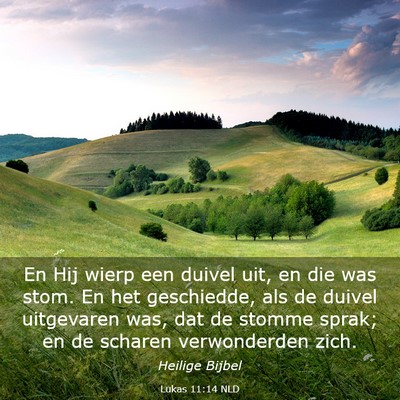 Picture 03 - Lukas 11:14 NLD - En Hij wierp een duivel uit, en die was stom. En - Bible Verse Picture