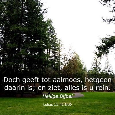 Picture 03 - Lukas 11:41 NLD - Doch geeft tot aalmoes, hetgeen daarin is; en - Bible Verse Picture