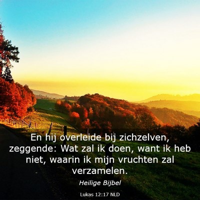 Picture 03 - Lukas 12:17 NLD - En hij overleide bij zichzelven, zeggende: Wat - Bible Verse Picture