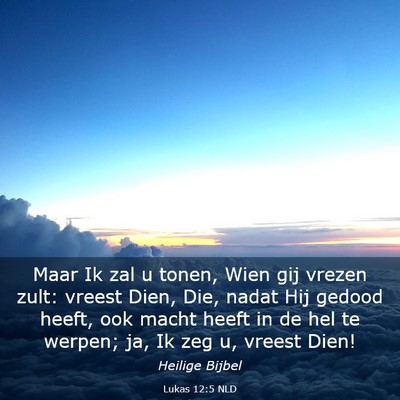 Picture 03 - Lukas 12:5 NLD - Maar Ik zal u tonen, Wien gij vrezen zult: vreest - Bible Verse Picture