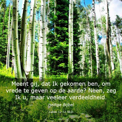 Picture 03 - Lukas 12:51 NLD - Meent gij, dat Ik gekomen ben, om vrede te geven - Bible Verse Picture