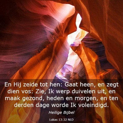 Picture 03 - Lukas 13:32 NLD - En Hij zeide tot hen: Gaat heen, en zegt dien - Bible Verse Picture