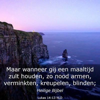 Picture 03 - Lukas 14:13 NLD - Maar wanneer gij een maaltijd zult houden, zo - Bible Verse Picture