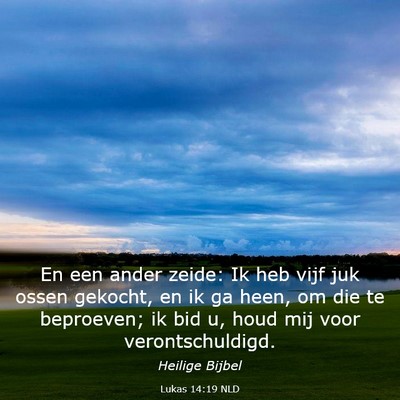 Picture 03 - Lukas 14:19 NLD - En een ander zeide: Ik heb vijf juk ossen - Bible Verse Picture